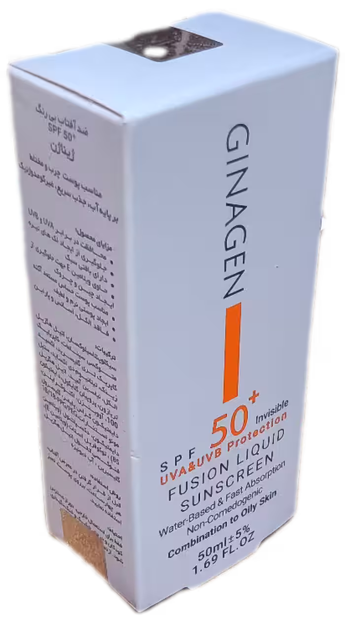 کرم ضدآفتاب بی رنگ اس پی اف  50 ژیناژن پوست چرب و مختلط 50 میلی لیتر، GINAGEN  50 INVISIBLE