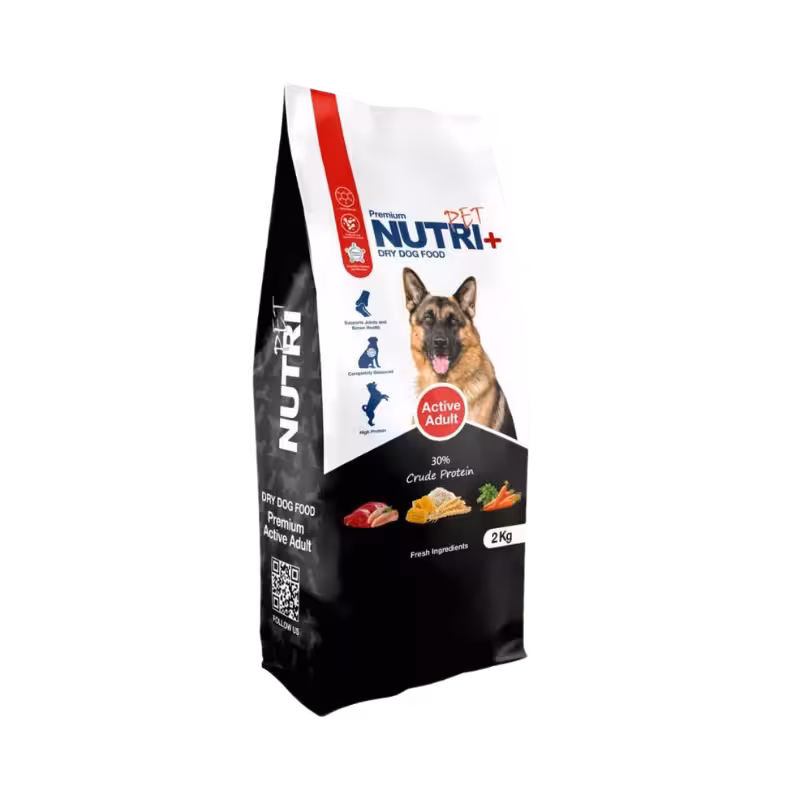 غذای خشک سگ بالغ اکتیو برند Nutri نوتری پلاس 2 کیلویی