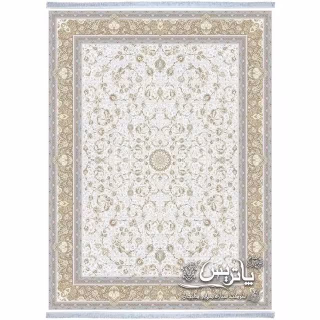 فرش  پاتریس خشتی درباری کرم 1050 شانه