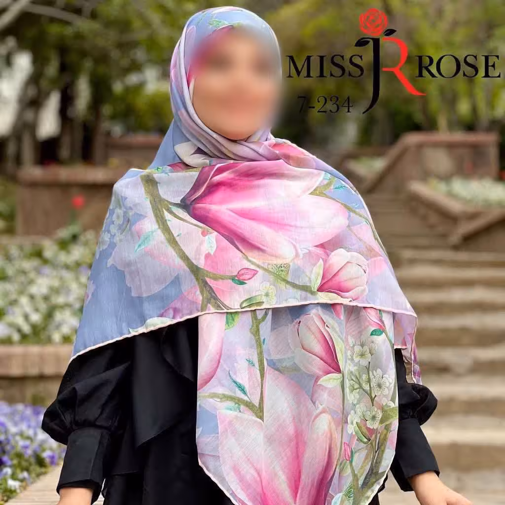 روسری سوپر کرپ بهاره خنک دور دست دوز