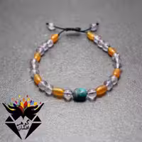 دستبند عقیق یمنی اصل با مهره های آمتیست و فیروزه نیشابوری کد D_1006B