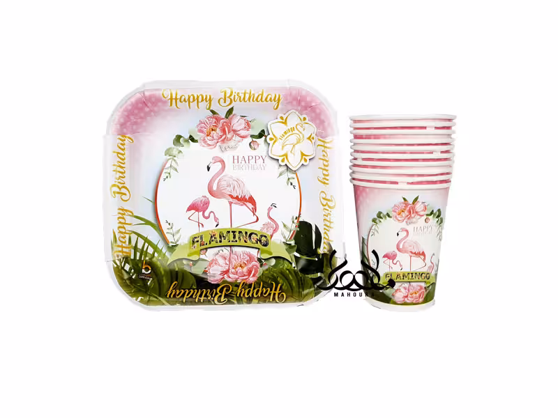 بشقاب و لیوان فلامینگو 10 عددی