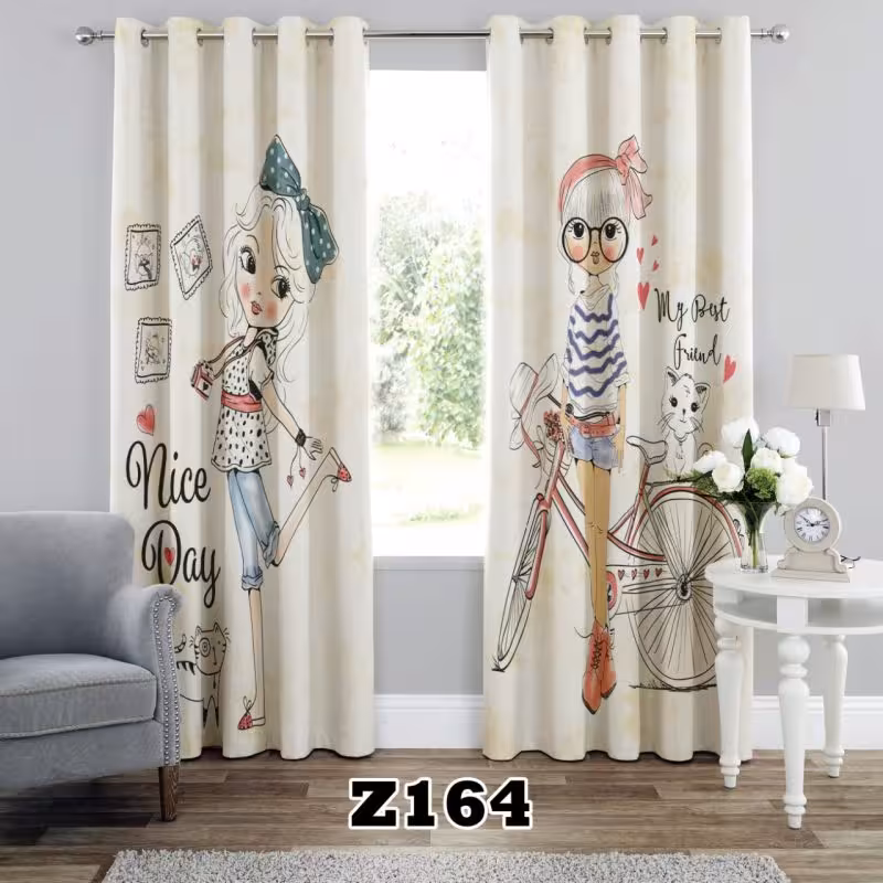 پرده سه بعدی طرح دخترانه