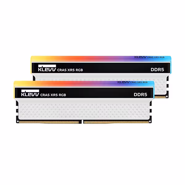 رم دسکتاپ کلو KLEVV CRAS XR5 RGB WHITE 32GB (2x16GB) 6200MT/s CL40 DDR5