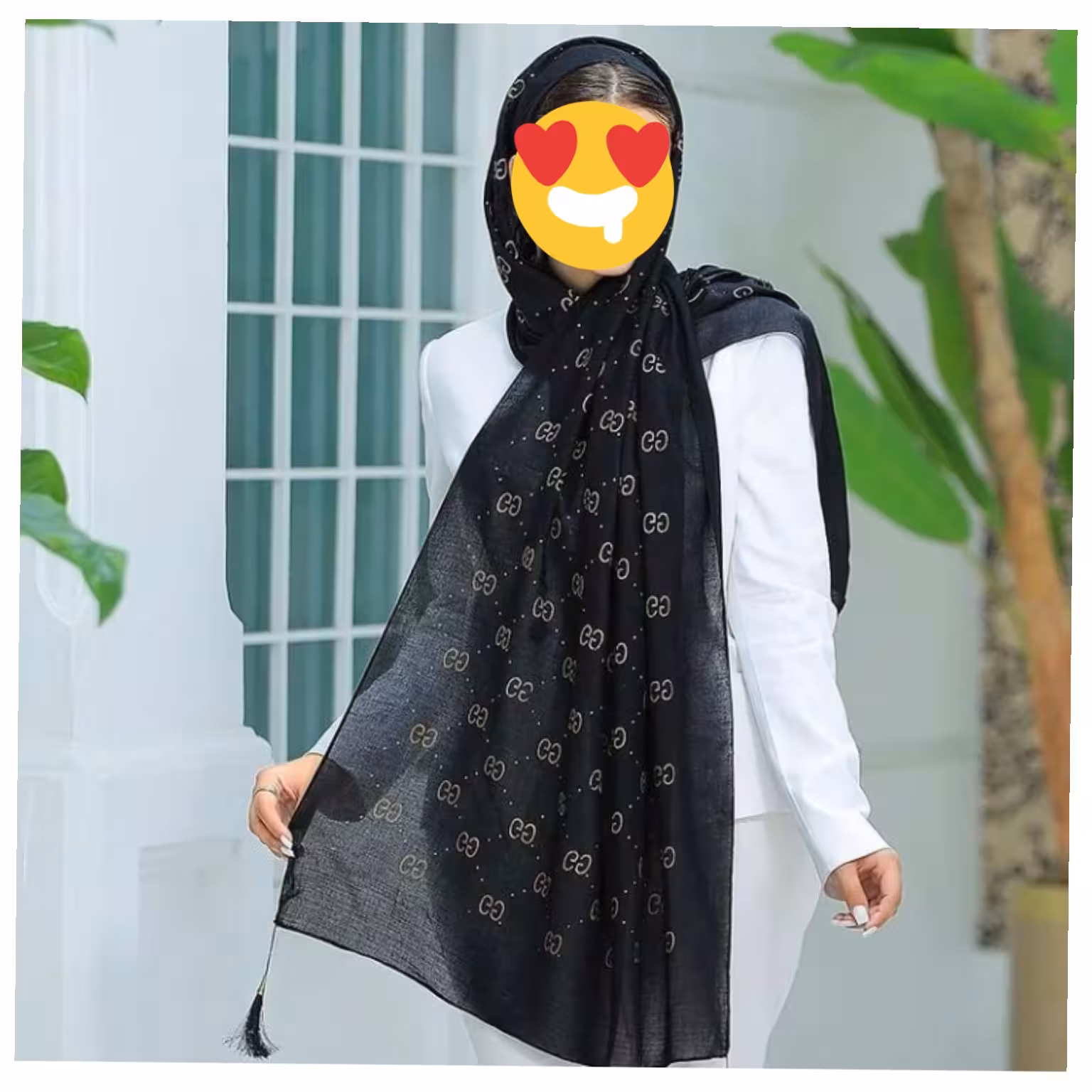 شال نخی آدامسی منگوله‌دار ویژه محرم کد 2