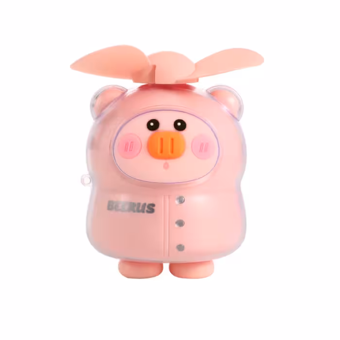 پنکه همراه شارژی مدل عروسکی طرح خوک