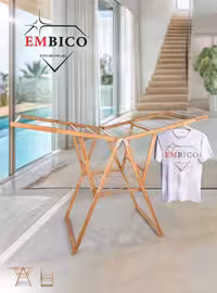 بند رخت چوب استیل مدرن چوب راش امبیکو Embico