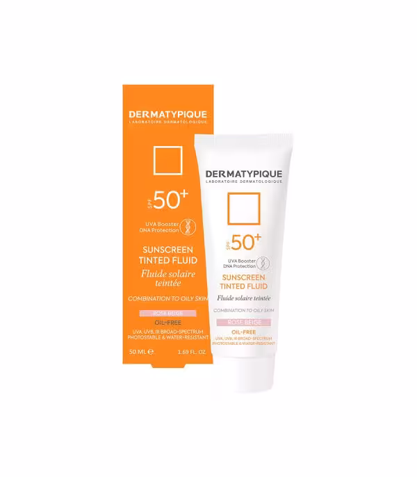 ضد آفتاب رنگی پوست چرب رز بژ spf50 درماتیپیک