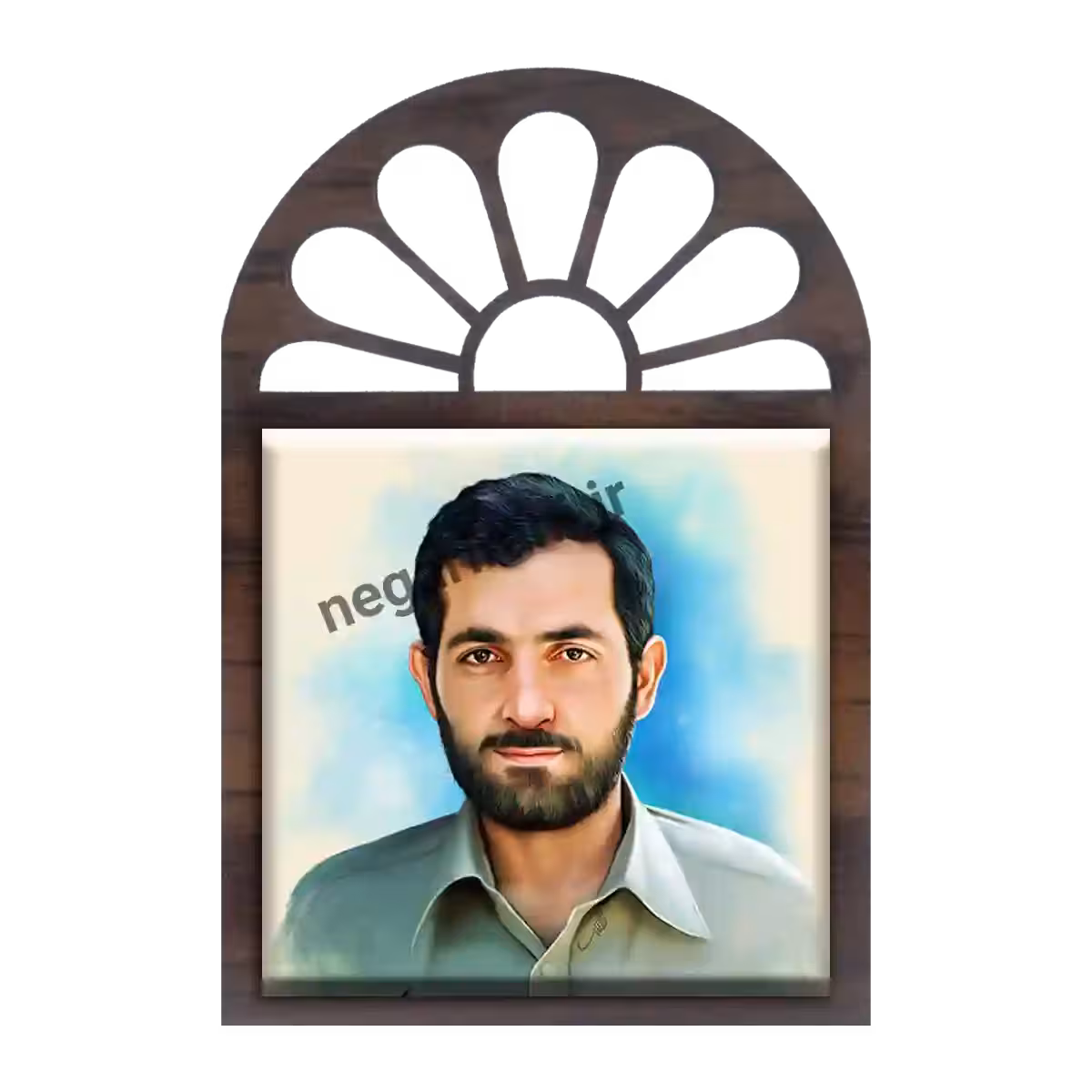 تندیس کاشی پنجره ای شهید باکری مدل 2Z22
