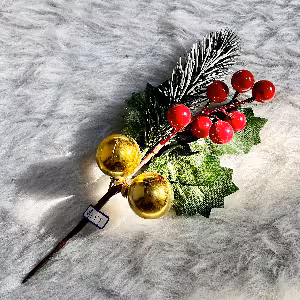 شاخه گل تزئین درخت کریسمس 22 سانت کد 5122