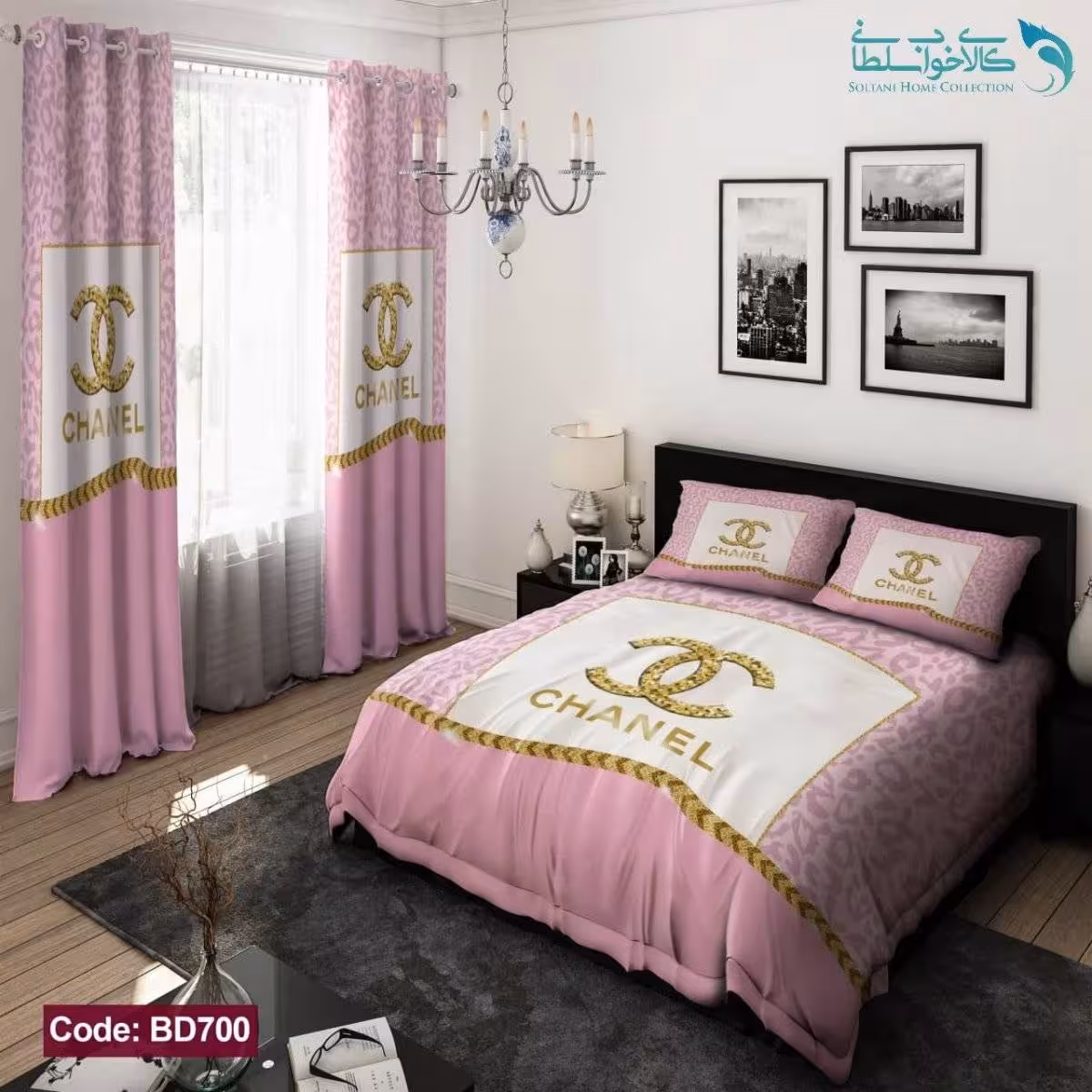 روتختی طرح chanel پلنگی دو نفره کد BD700
