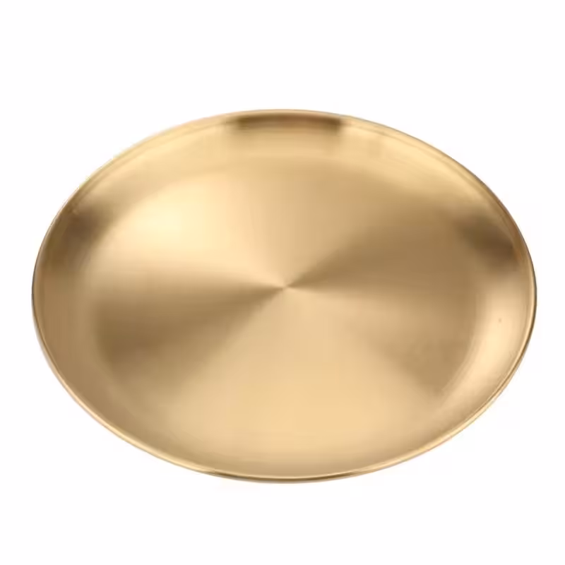 بشقاب استیل رنگ طلایی قطر 30 سانتی متر