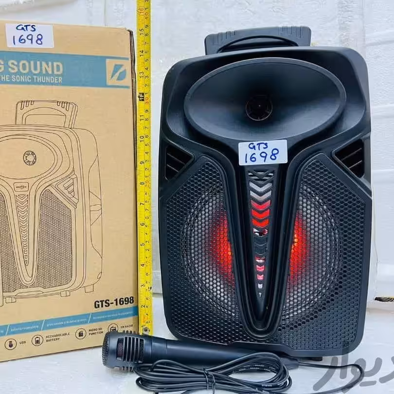 اسپیکر شارژری بلوتوثی قابل حمل (8 اینچ)مدل GTS-1698