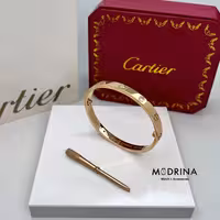دسبتند لاو کارتیه رزگلد نگین دار سایز 16 Cartier