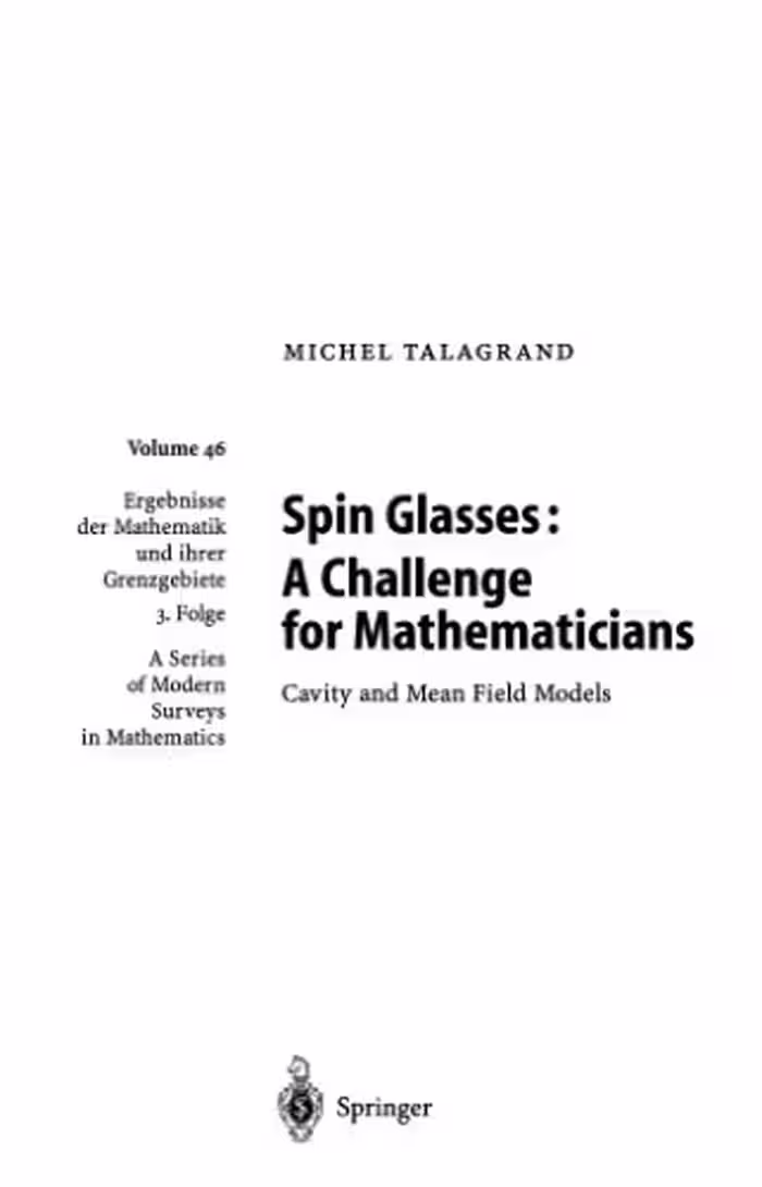 خرید و دانلود نسخه کامل کتاب Spin Glasses: A Challenge for Mathematicians