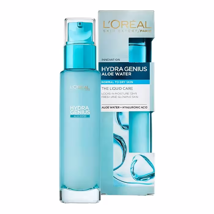 آبرسان پوست نرمال تا خشک لورال مدل هیدرا جنیوسL’Oreal Paris Hydra Genius Liquid Care Moisturiser Normal Dry Skin