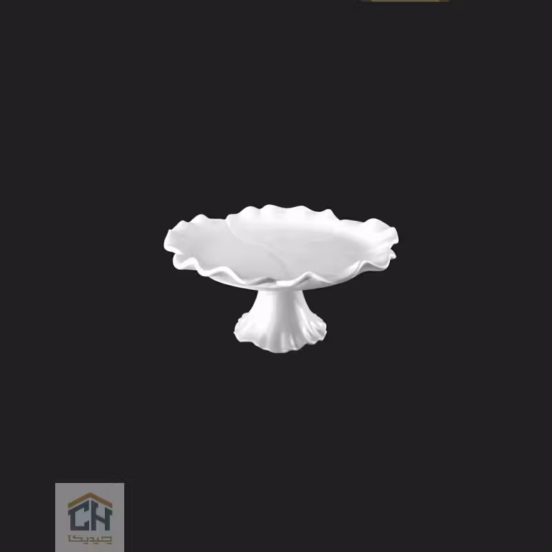 شیرینی خوری سرامیکی پایه دار متوسط گلدکیش طرح الگانت مدل GK648649