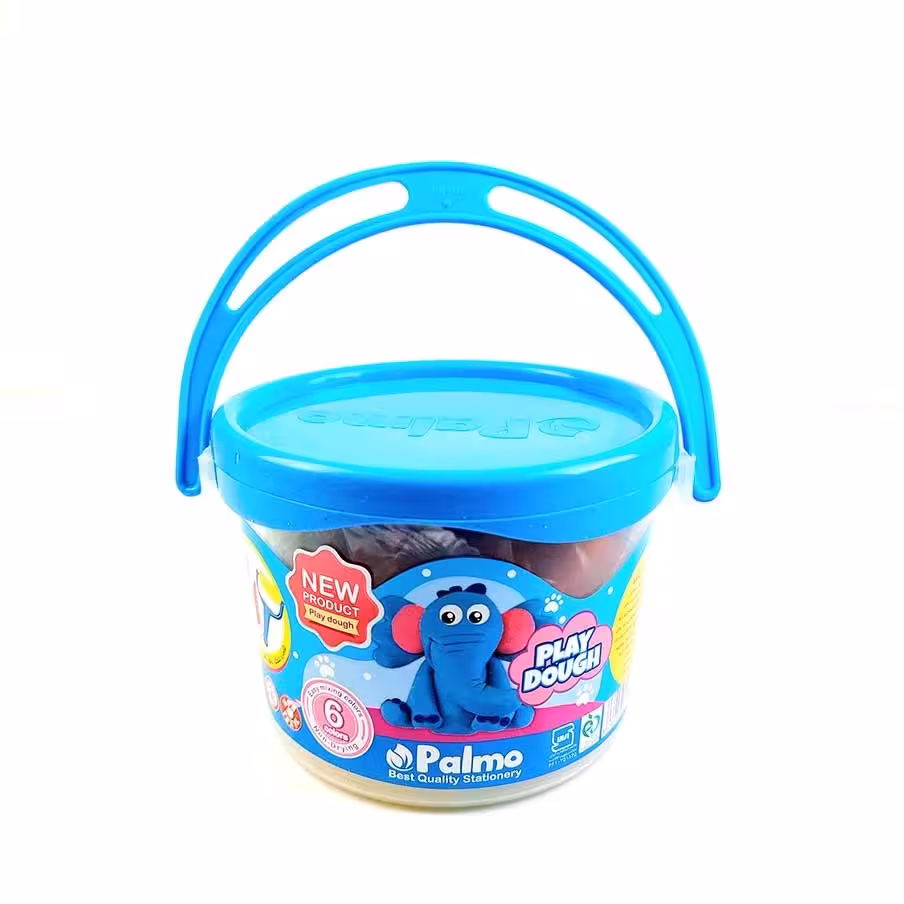 خمیر  بازی 6 رنگ سطلی پالمو