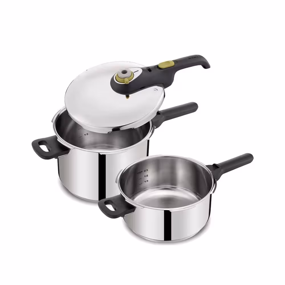 زودپز دوقلو تفال 4 و 6 لیتر مدل TEFAL Secure Five