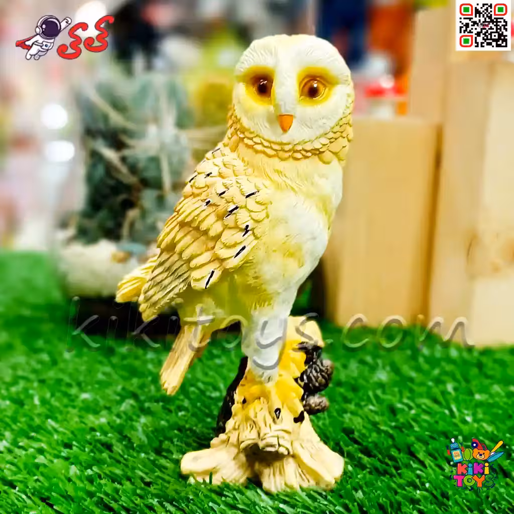 فیگور حیوانات ماکت جغد زرد اسباب بازی Flying Owl Animals Figure 1295