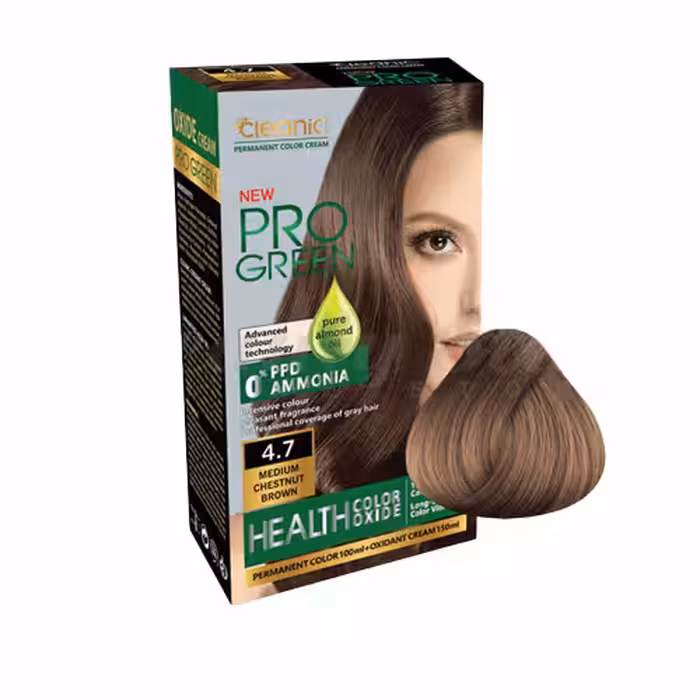 کیت رنگ موی بدون آمونیاک کلینیک کیندی Cleanic شماره4.7