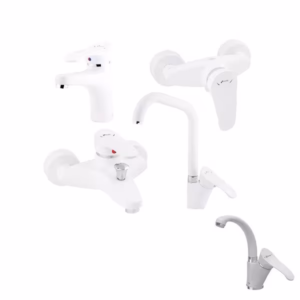 ست شیرالات شودر مدل لرد سفید کروم