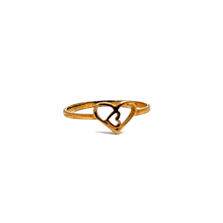 انگشتر طلا 18 عیار زنانه مدل قلب کد 9067