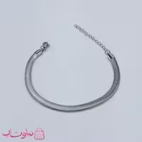 دستبند هرینگبون نقره ای رنگ مدل نرم عرض 5 میل کد 798