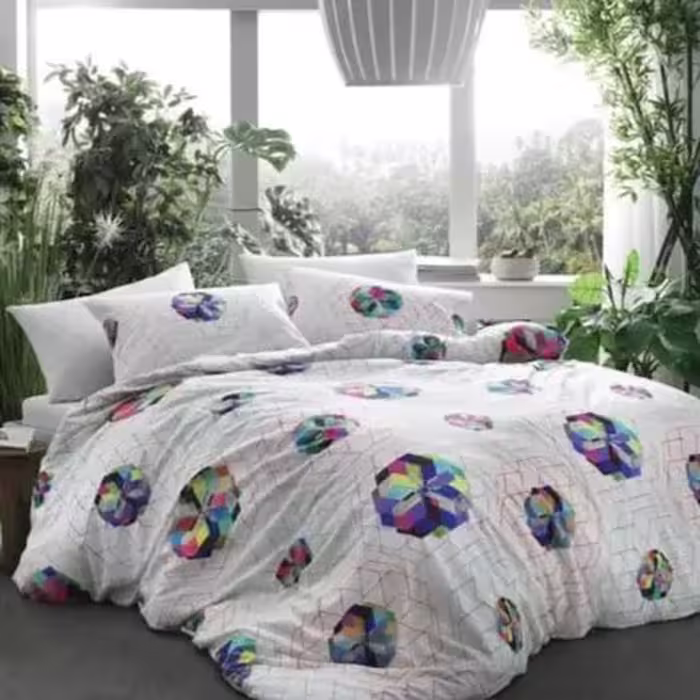 سرویس ملحفه بامبو کتان دونفره Rinbow برند Tac
