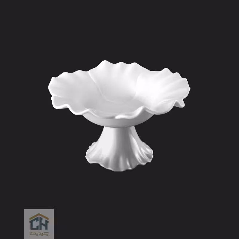 میوه خوری سرامیکی پایه دار متوسط گلدکیش طرح الگانت مدل GK644313