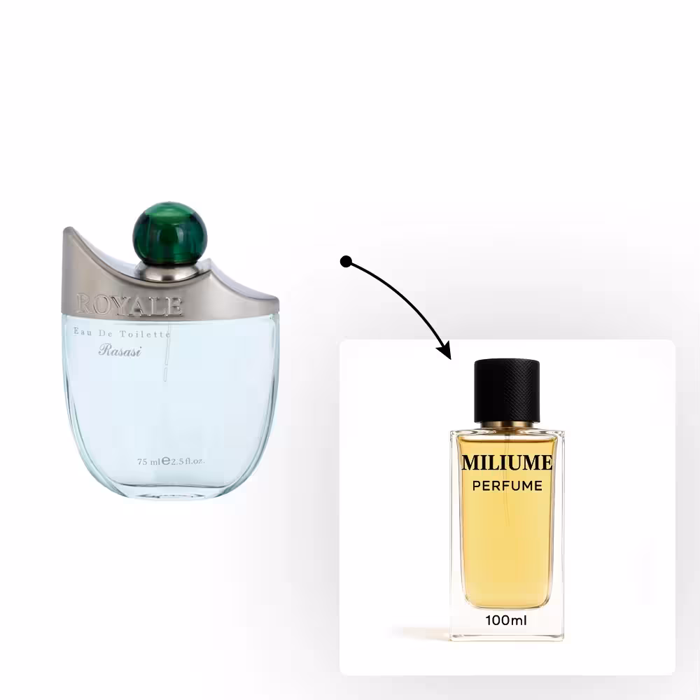 اسانس عطر Rasasi Royale for men برند RenneTouch - کد 1392 - رصاصی رویال سبز 100ML - میلیوم پرفیوم
