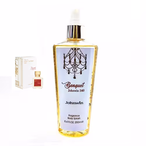 بادی اسپلش مردانه-زنانه جانوین رایحه عطر ادکلن باکارات رژ (سفید-طلایی) |Johnwin Baccarat Rouge Body Splash حجم 250 میل(شرکتی)