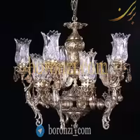 لوستر برنزی طرح فرشته   چپقی 12 شعله