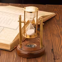 ساعت شنی برنجی هندی متحرک قطب نما دار