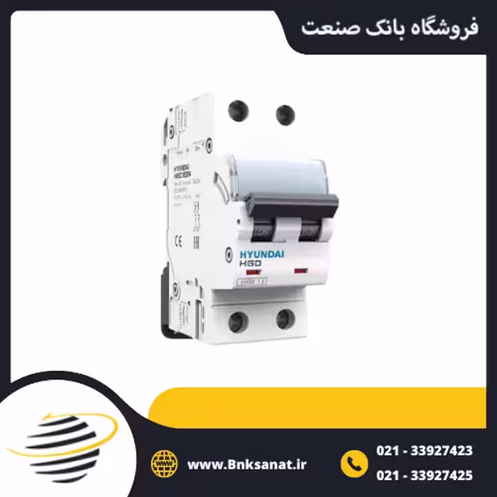 کلید مینیاتوری دو پل 4 آمپر هیوندای ( HYUNDAI ) کره مدل HGD 63N 2P-4A