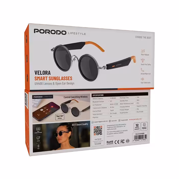 عینک دودی هوشمند پرودو Porodo Velora Smart Sunglasses