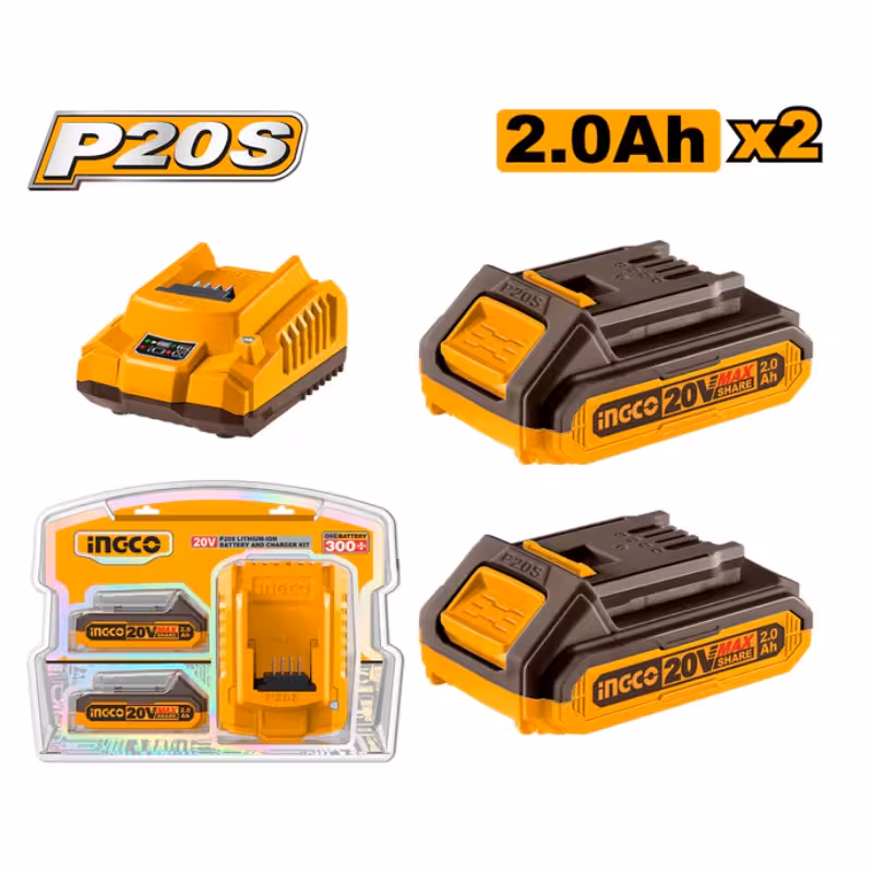ست باطری و شارژر 20 ولت 2 آمپر اینکو مدل FBCPK1222