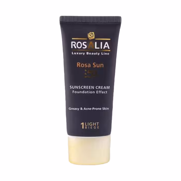 کرم ضد آفتاب رنگی رزالیا SPF50 مناسب پوست چرب (بژ روشن) | 40 میل