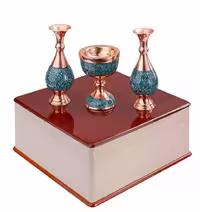 ست گلدان 16cm همراه سنگاب 13cmو جعبه چوبی