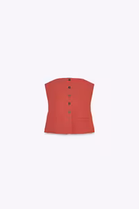 تاپ زنانه زارا STRAPLESS BUTTON TOP | تهران زارا TehranZara