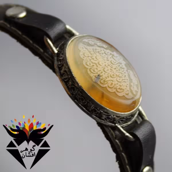 دستبند عقیق سلیمانی اصل خوشرنگ حکاکی سوره فلق کد D_1863