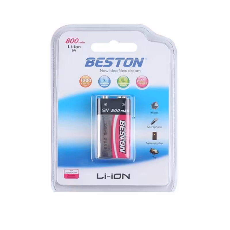 باتری کتابی شارژی بستون مدل Li-ion ظرفیت 800mAh ولتاژ 9 ولت