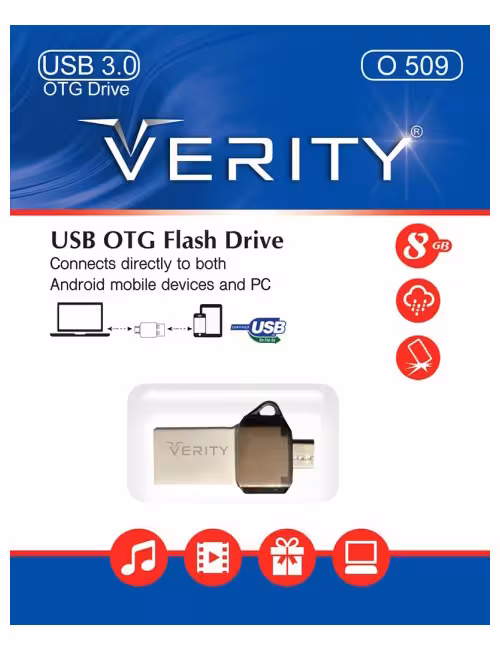 فلش مموری OTG وریتی مدل O509 ظرفیت 8 گیگابایت