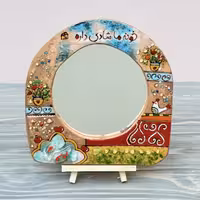 آینه دیواری و رومیزی سفالی طرح یک