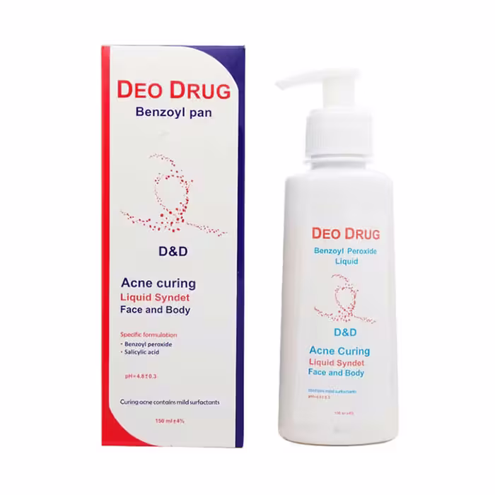 مایع شوینده صورت و بدن بنزوئیل پراکساید دئودراگ | Deo Drug Benzoyl Peroxide Liquid Syndet