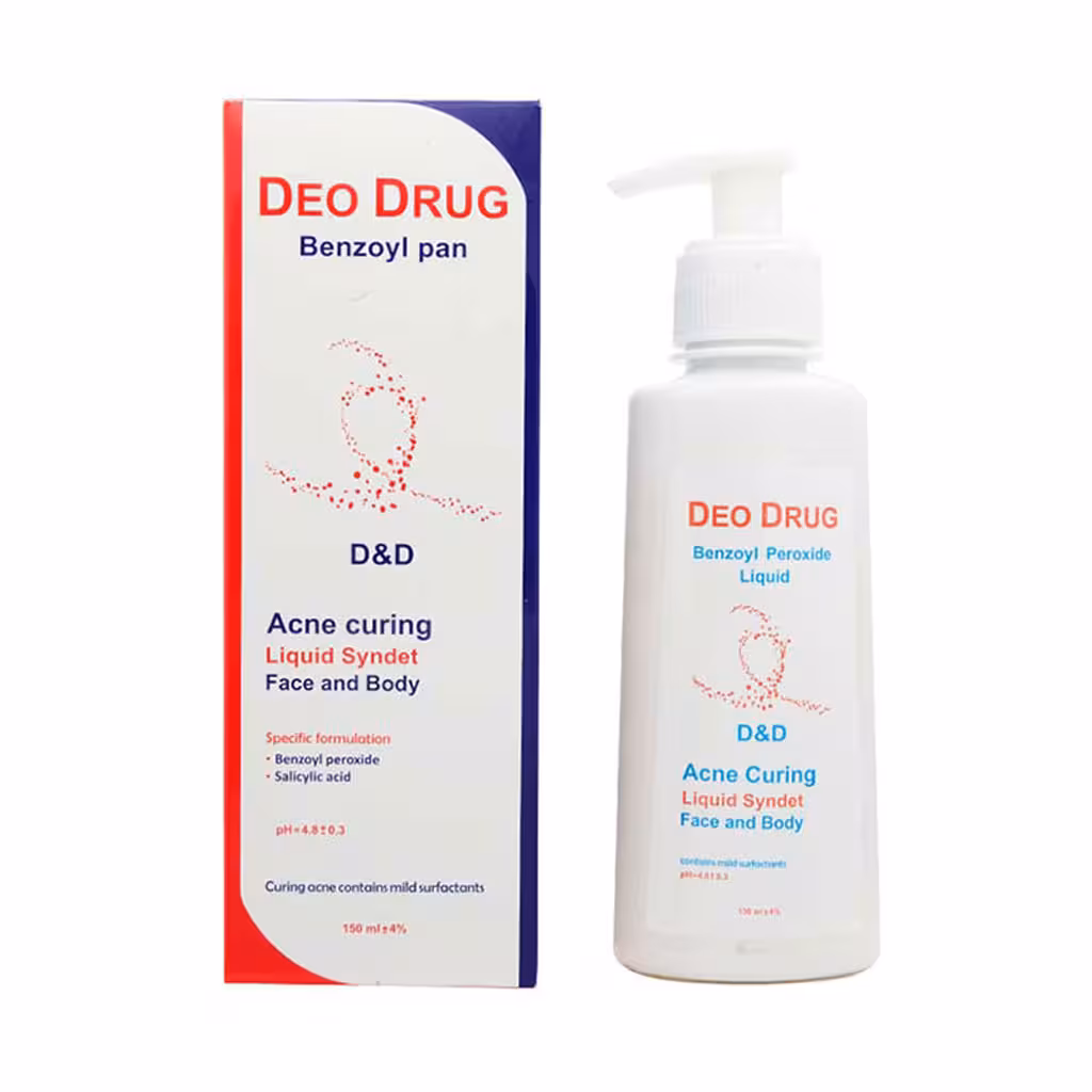 مایع شوینده صورت و بدن بنزوئیل پراکساید دئودراگ | Deo Drug Benzoyl Peroxide Liquid Syndet