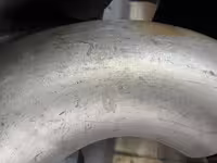 زانو 6  اینچ 90 درجه مانیسمان استنلس استیل رده 30 از جنس WP/  321  فابریک