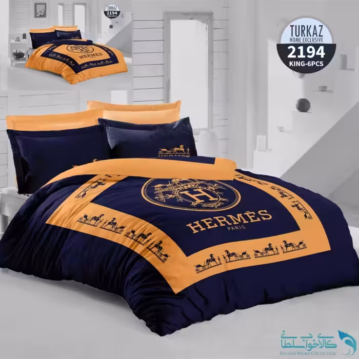 روتختی طرح hermes دو نفره برند Turkaz کد 2194