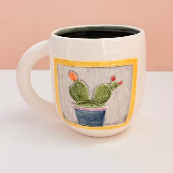 ماگ دستساز برجسته کاکتوس