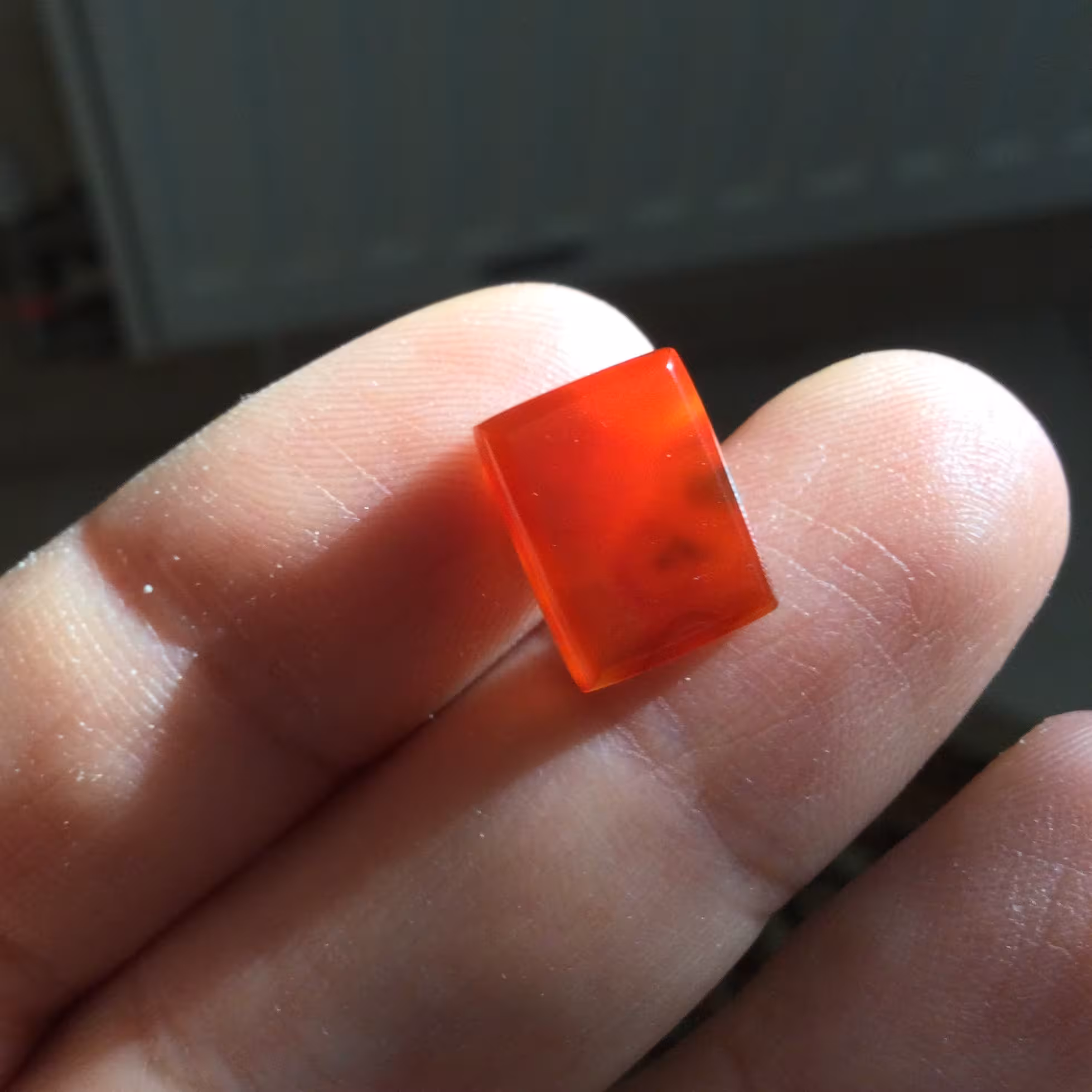 عقیق سرخ ناب ناب تراش مستطیلی